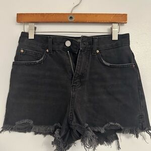 Denim & Co Black High Rise Shorts